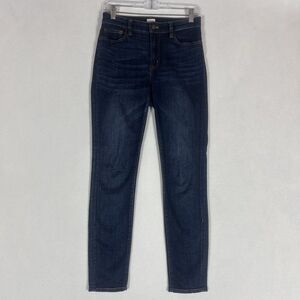 J Crew Skinny Jeans Womens 27 Dark Wash Blue Denim Mid Rise Casual Pockets